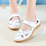 Women's Hollow Hole Leather Casual Sandals