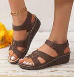 Retro Casual Flower Line ShapedWomen's Slope Heel Sandals