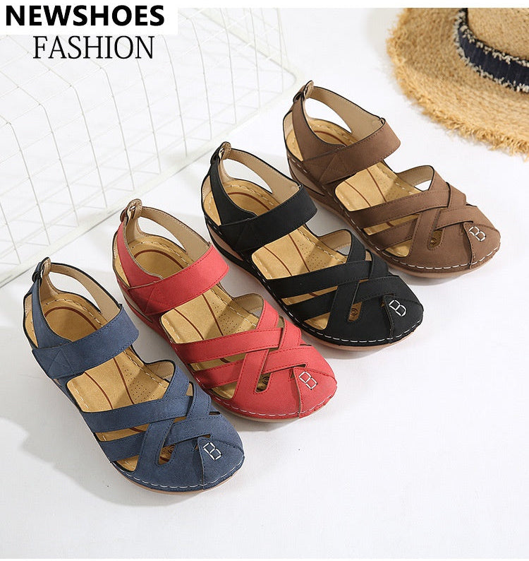 New Closed Toe Wedge Non-slip Plus Size Sandals For Women