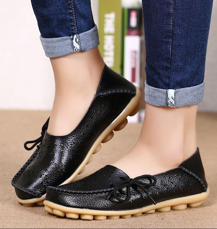 Women’s Low-Heel Loafers with Laces & Small Eyelets