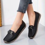 Elegant and Versatile Women’s Loafers with Metal Buckle