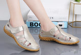 Handmade Vintage Leather Sandals Comfortable Soft Sole Mom Shoes