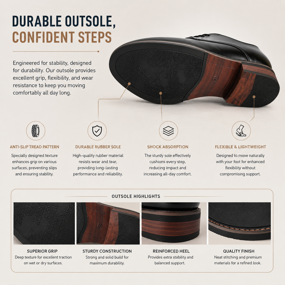 Business Formal Wear Height Increasing Insole Casual Men's Shoes