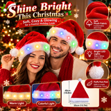 Christmas Hat LED Light Plush Children's Adult Christmas Decorations Christmas Supplies Luminous Santa Hat Home Decoracion