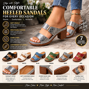 Chunky Heel Sandals Summer Round Toe Plaid Slides Slippers Fashion Outdoor High Heels Shoes For Women