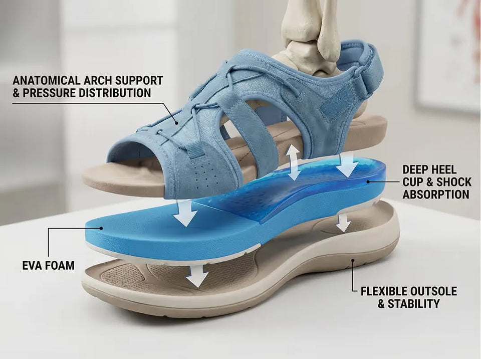 Women's New Roman Wedge Sandals Round Toe Velcro