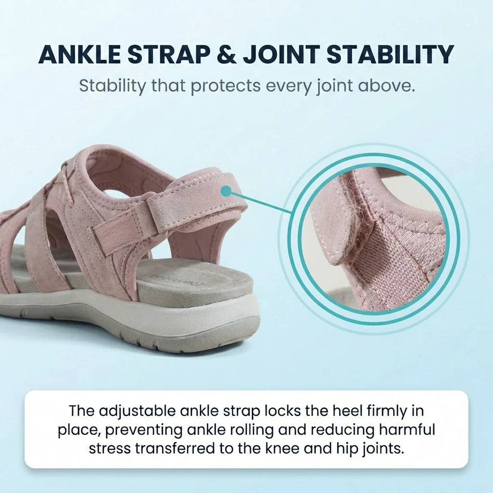 Women's New Roman Wedge Sandals Round Toe Velcro