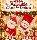 Large Red White Knitted Christmas Stocking Santa Claus Fireplace Decor Socks Xmas Gift Bags Candy Holder Decor For Home