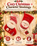 Large Red White Knitted Christmas Stocking Santa Claus Fireplace Decor Socks Xmas Gift Bags Candy Holder Decor For Home