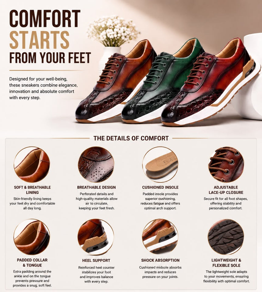Mens Fashion First-Layer Cowhide Leather Shoes