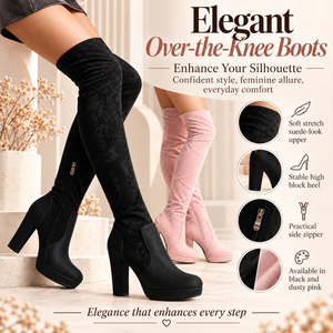 New Long Boots For Women Elastic Suede High Square Heel Over-the-knee Boots Fashion Party Shoes Winter