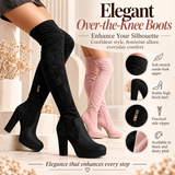 New Long Boots For Women Elastic Suede High Square Heel Over-the-knee Boots Fashion Party Shoes Winter