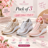 Women's Lace-up Casual Shoes Fashion Side Zipper Design Thick-soled Shoes Walking Running Sports Sneakers