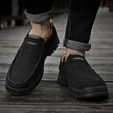 Sports And Leisure Shoes Thick Soled Foot Layer Cowhide Nubuck Shoes