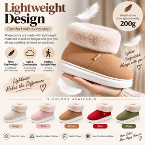 Winter Thick-soled Cotton Shoes House Indoor Outwaer Plus Velvet Warm Snow Boots With Big Fur Cut Plush Ankle Boots For Women