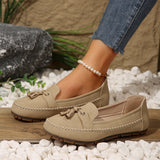 Women’s Comfortable Round-Toe Loafers – Flexible Non-Slip Slip-On Shoes