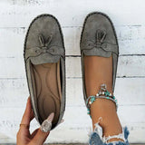 Women’s Comfortable Round-Toe Loafers – Flexible Non-Slip Slip-On Shoes
