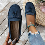 Women’s Comfortable Round-Toe Loafers – Flexible Non-Slip Slip-On Shoes