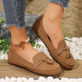 Women’s Comfortable Round-Toe Loafers – Flexible Non-Slip Slip-On Shoes