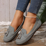 Women’s Comfortable Round-Toe Loafers – Flexible Non-Slip Slip-On Shoes