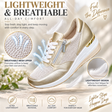 Women's Lace-up Casual Shoes Fashion Side Zipper Design Thick-soled Shoes Walking Running Sports Sneakers