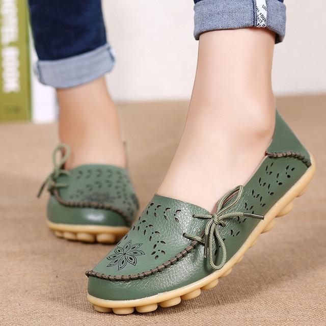 Women’s Low-Heel Loafers with Laces & Small Eyelets