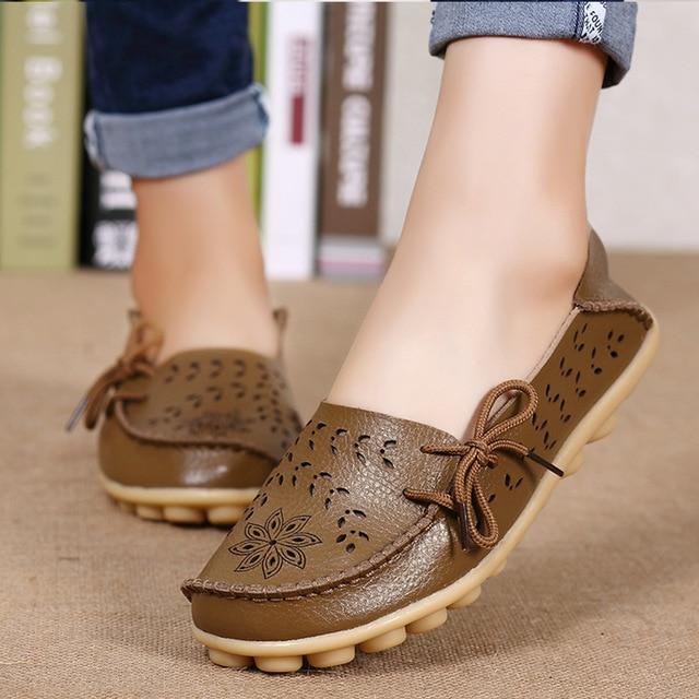 Women’s Low-Heel Loafers with Laces & Small Eyelets