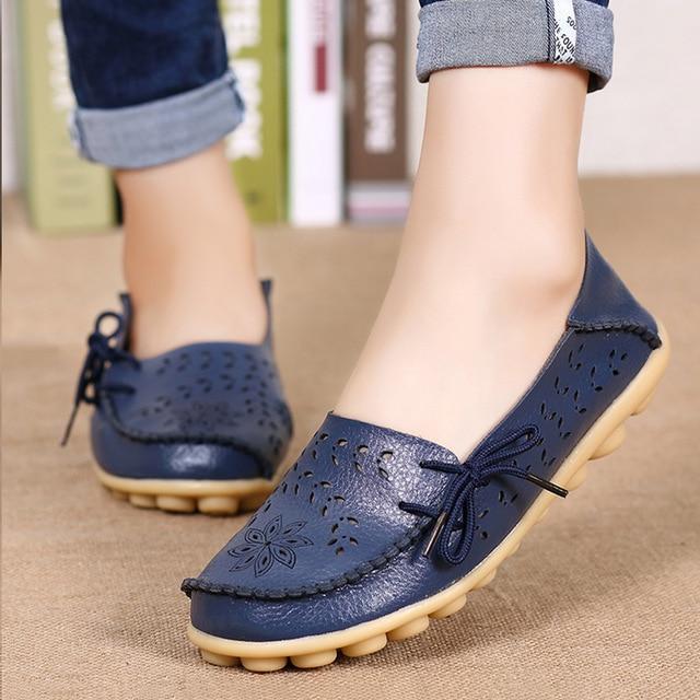 Women’s Low-Heel Loafers with Laces & Small Eyelets