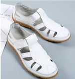 Handmade Vintage Leather Sandals Comfortable Soft Sole Mom Shoes