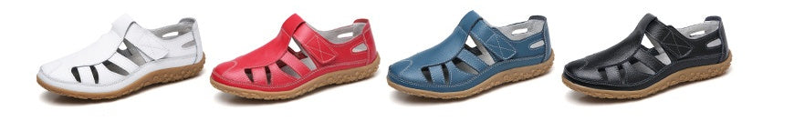 Handmade Vintage Leather Sandals Comfortable Soft Sole Mom Shoes