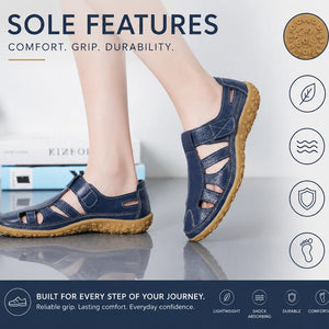 Handmade Vintage Leather Sandals Comfortable Soft Sole Mom Shoes
