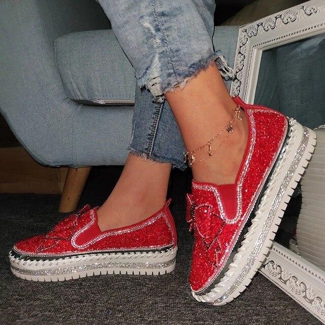 Women’s Sparkling Rhinestone Loafers