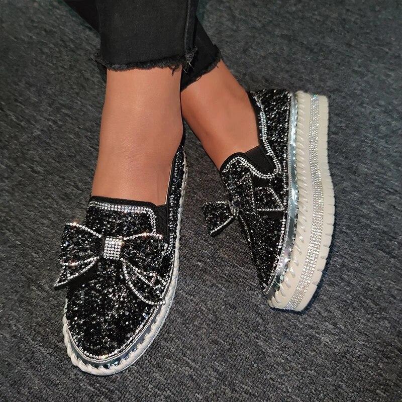 Women’s Sparkling Rhinestone Loafers