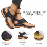 Casual Sandals Women's Wedge Heel Solid Color Flip Flop Sandals