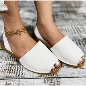 Leather Hollow Out Retro Sandals