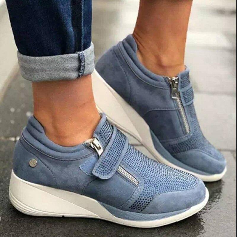 Women's Zippers Platform Sneakers