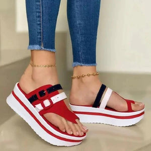 Women's Platform Peep Toe Mixed Colors Sandals