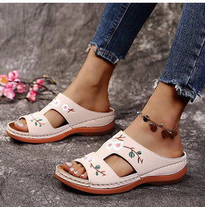 Embroider Flower Colorful women's Sandals