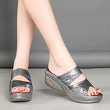 SweetyCherry™ Women Sequined  Wedges Platform Sandals