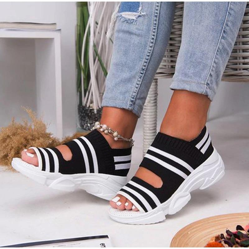 Idealshoe™ Toe Knitted sandals for women's
